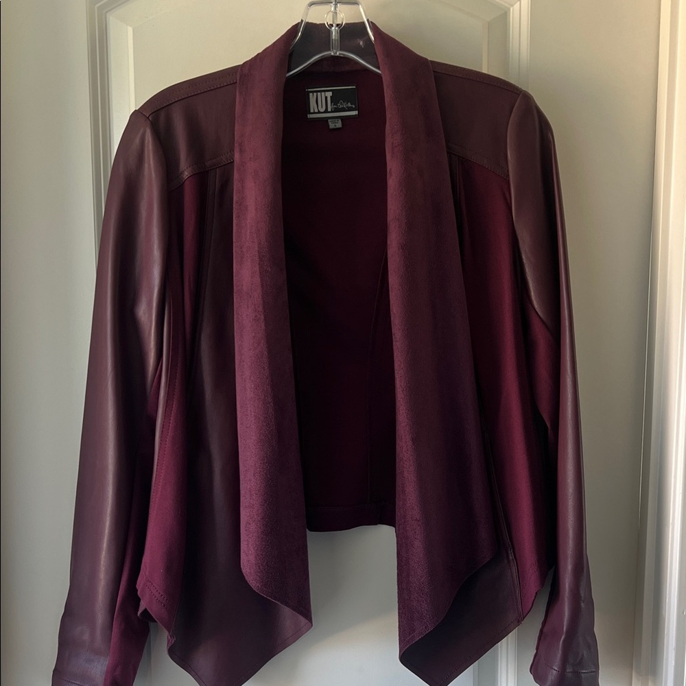 Kut from the Kloth Deep Burgundy Leather Jacket